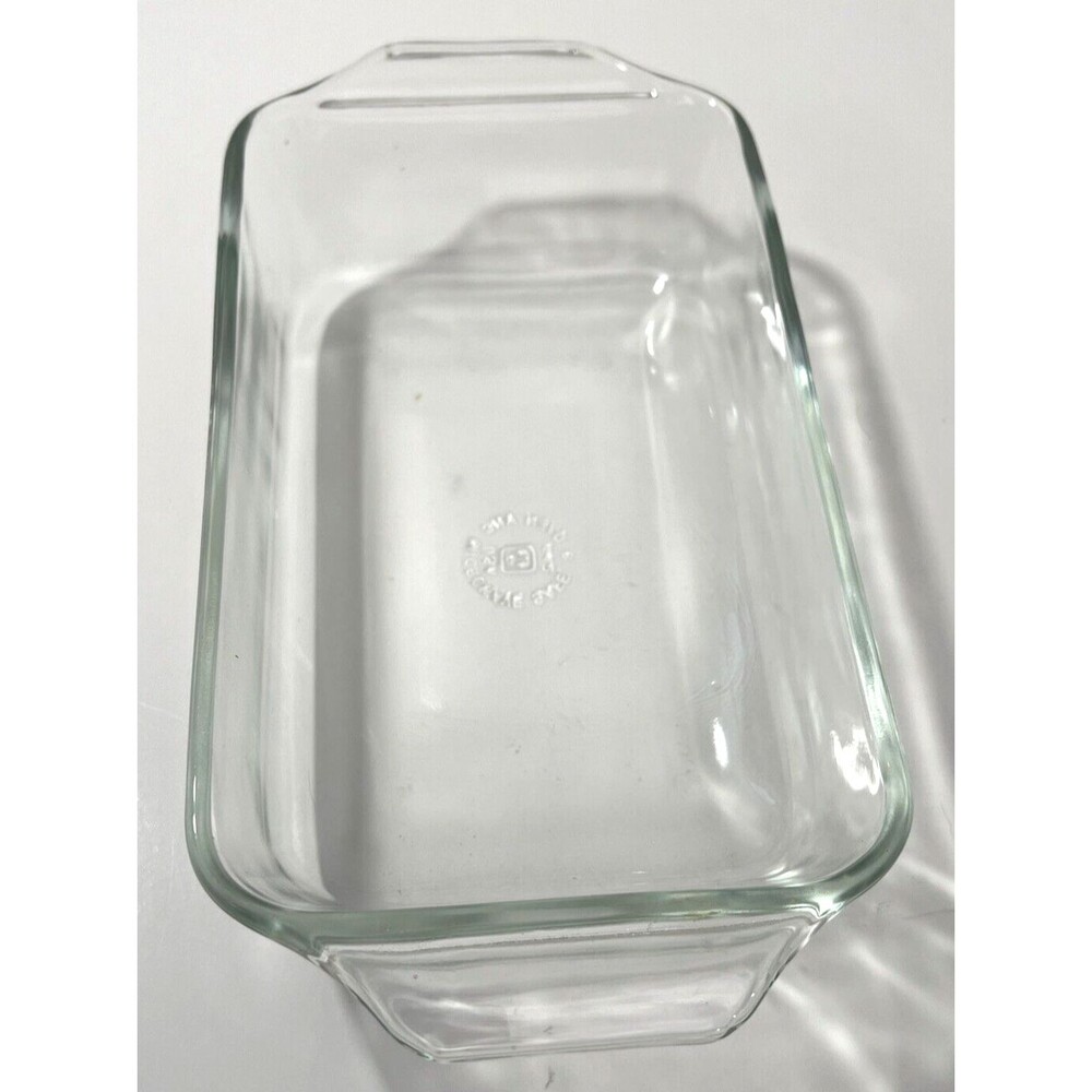Anchor Hocking #443 Glass Handled Baking Dish 7.5 x 4 x 2" USA